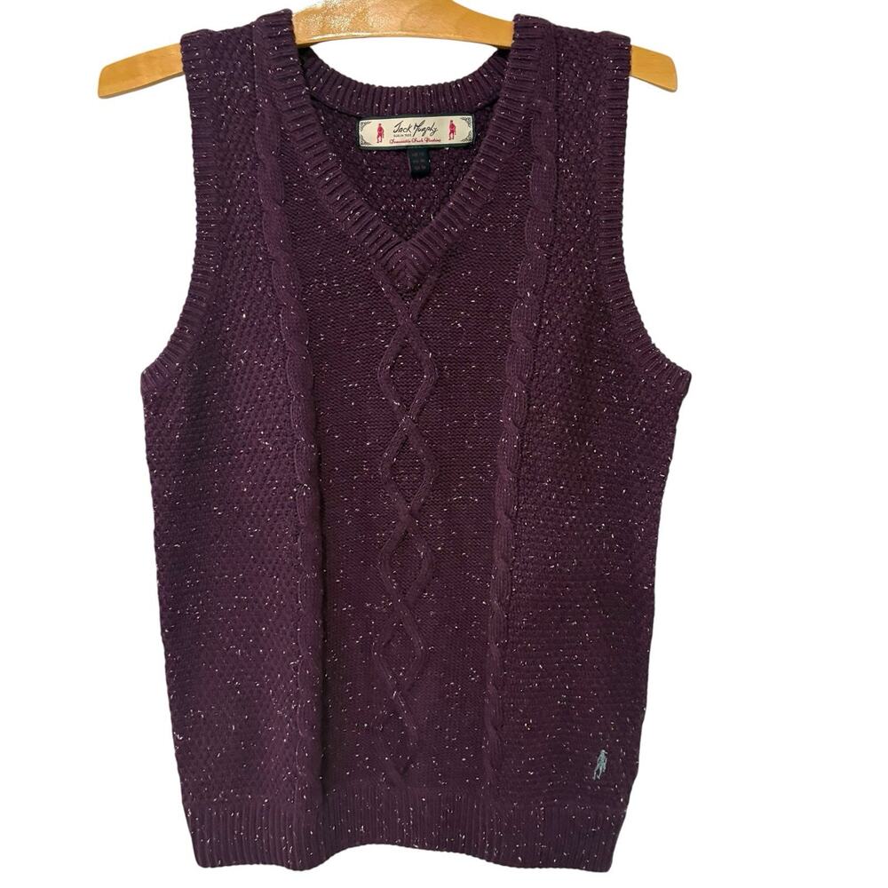 Jack Murphy | Sweater Vest Purple Sleeveless Pullover Preppy V Neck- Size US 10